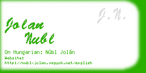 jolan nubl business card