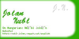 jolan nubl business card